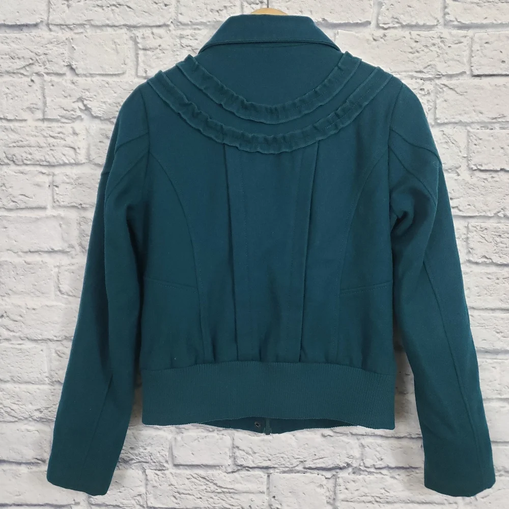 Steve Madden Teal wool blend bomber jacket - Picture 2 of 7